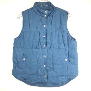 Gilli Quilted Chambray Vest | Insulated Layering Piece | Boho Casual